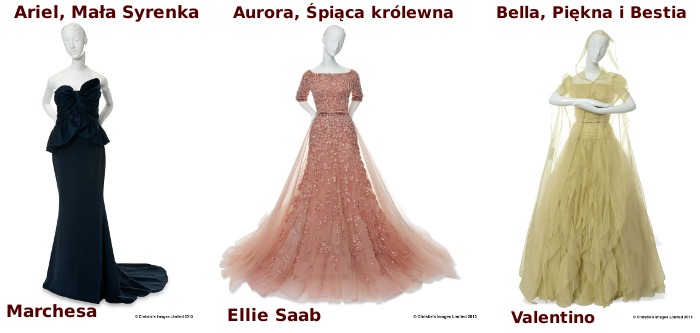 Ariel - Marchesa,Aurora - Ellie Saab oraz Bella - Valentino