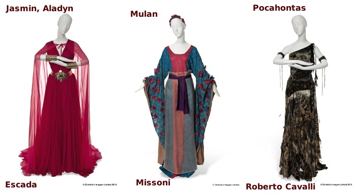 Jasmin - Escada, Mulan - Missoni oraz Pocahontas - Roberto Cavalli