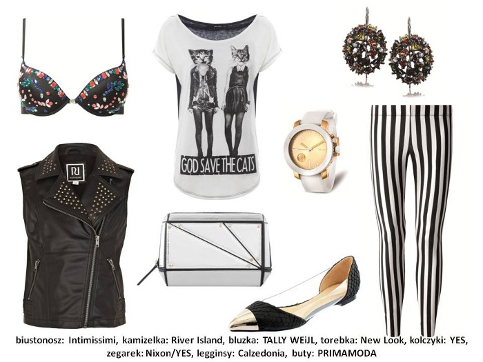 stylizacje legginsy w paski