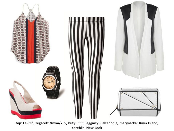 stylizacje legginsy w paski