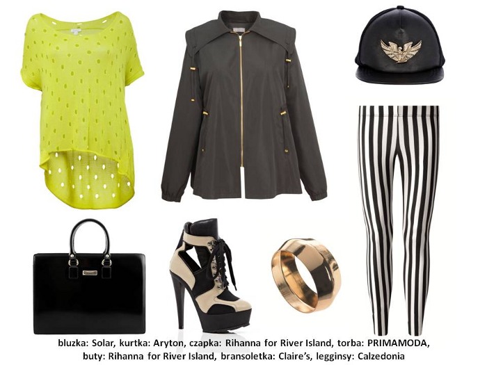 stylizacje legginsy w paski